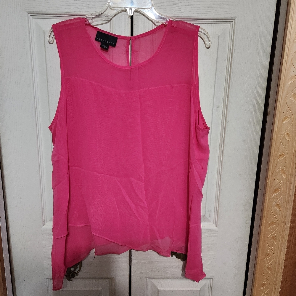 Attention Bright Pink Sleeveless Blouse - Picture 5 of 10